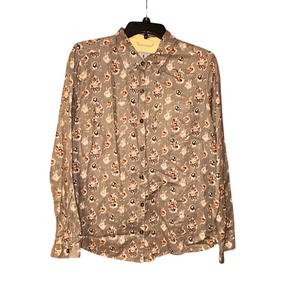 Royal Robbins Womens Long Sleeve Shirt‎ Large Cotton Outdoor Aztec Brown Travel - Picture 1 of 11